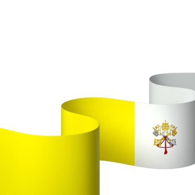 Vatikan Bayrak Tasarım Elemanı Ulusal Kutlamalar ve Etkinlikler için beyaz bir arkaplanda izole edildi