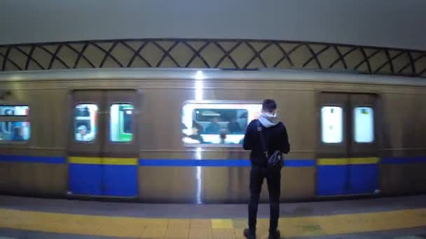 Metro Chegar Deixar Hyperlapse Almaty Metro Imagens Alta Qualidade — Vídeo de Stock