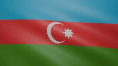 Azerbaycan bayrağı sallayarak
