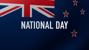 New Zealand National Day with waving flag background