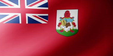 Bermuda bayrağı sallıyor. Bermuda 'nın ulusal bayrağı