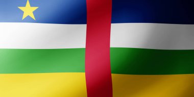 Orta Afrika Cumhuriyeti 'nin dalgalı bayrağı. Orta Afrika Cumhuriyeti ulusal bayrağı