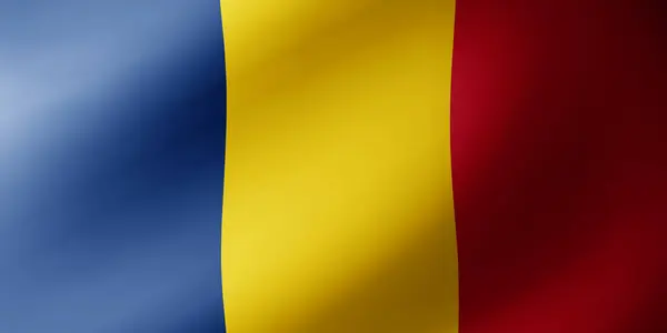 Chad 'in bayrağı sallanıyor. Çad 'ın ulusal bayrağı