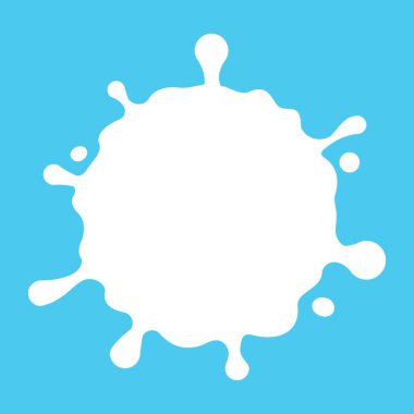 Süt sıçrama şekli, damlacık beyaz süt, süt lekesi sembolü