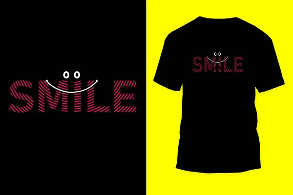 T恤衫印刷的微笑排版设计 — 图库矢量图片