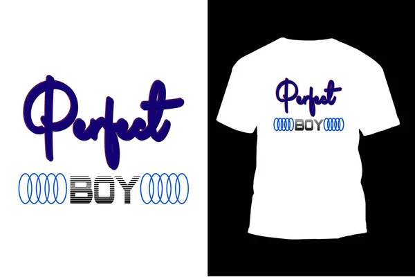 Perfect Boy Typografia Nowoczesny Projekt Koszulki — Wektor stockowy