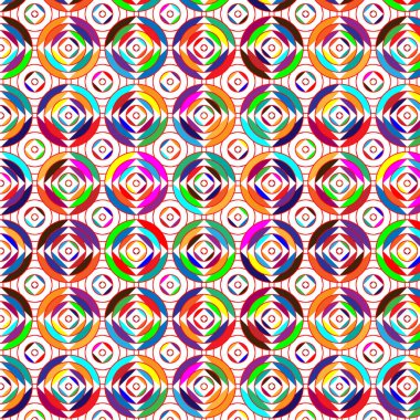 Renkli daireli kusursuz desen, daire desenli arkaplan tasarımı, 3D biçimlendirme