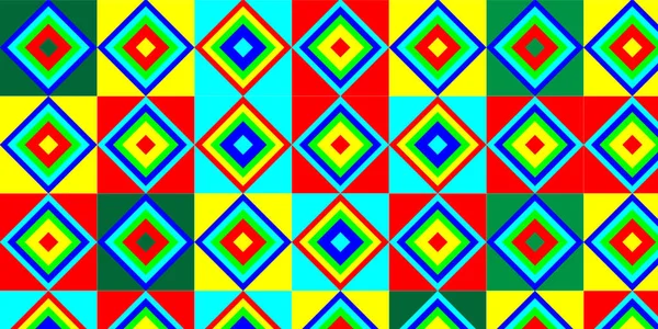 カラフルな正方形 正方形の背景デザイン インディゴ ボイレットカラーの3Dレンダリング形のシームレスなパターン — ストックベクタ