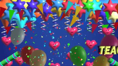 Uluslararası Öğretmenler Günü için balon kutlamasıyla Öğretmenler Gününüz kutlu olsun.