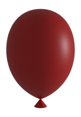 Koyu kırmızı balon PNG dosyası, parti dekorasyonları ve şenlik etkinlikleri için mükemmel. Hem dijital hem de yazdırma projelerinde çarpıcı tasarımlar ve neşeli unsurlar yaratmak için ideal canlı bir renk ve şeffaf bir arkaplan.