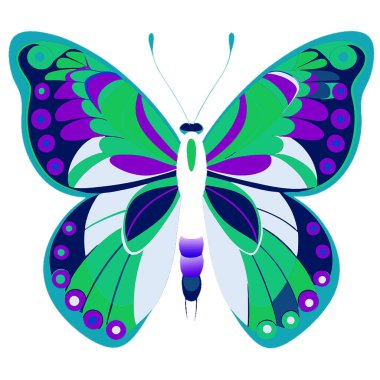 Beyaz Arkaplanda Çarpıcı Kelebek Vektör Sanat Resimleri