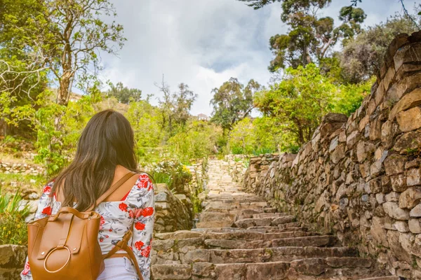 latin woman tourist and vacation on the Sun`s Island in copacaba