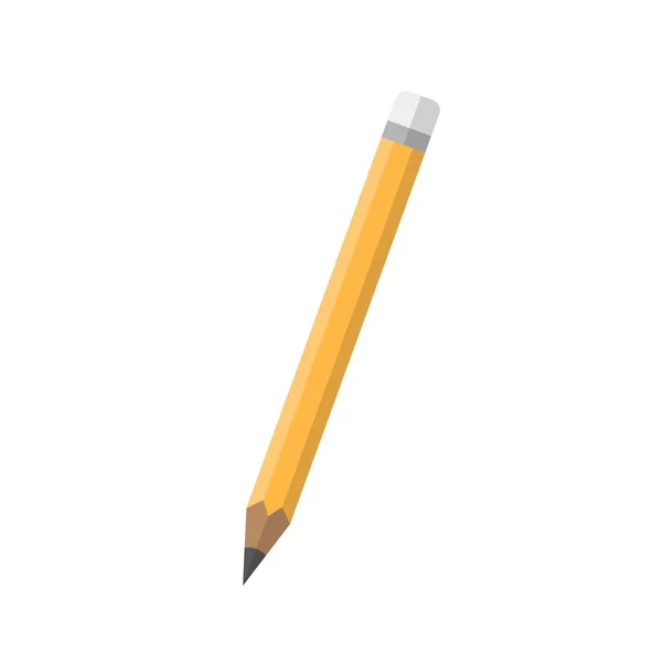 Ein Gelber Bleistift Schreibwaren Vektor Cartoon Symbol Für Büro Und — Stockvektor