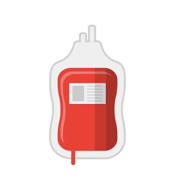 Las Bolsas Sangre Plásticas Están Aisladas Llenas Sangre Concepto Donación — Vector de stock