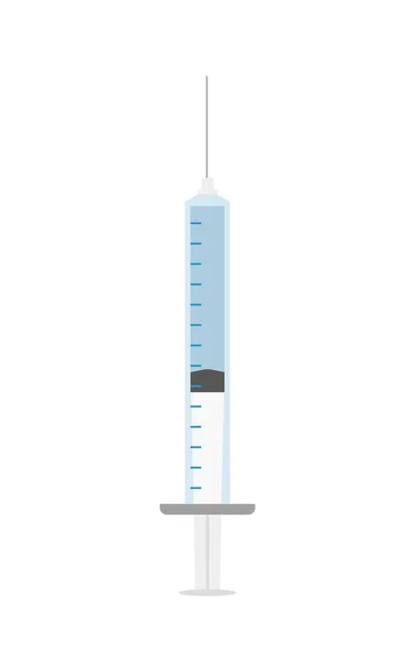 Seringue Jetable Médicale Avec Aiguille Adaptée Injection Vaccin Vaccination Seringue — Image vectorielle