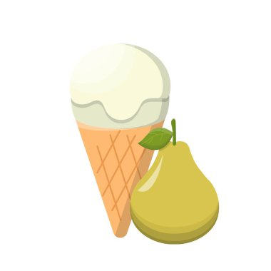 Armut dondurma ve külahın çizgi roman vektörü
