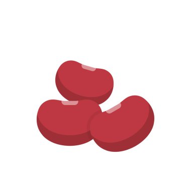 Beyaz arkaplanda izole edilmiş kırmızı fasulye çizgi film vektörü