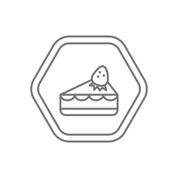 Black Hexagon Logo Black Thin Line Icon Vector Dessert Afternoon — Stock Vector
