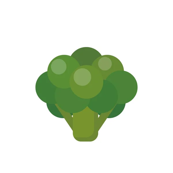 Vector Comic Cartoon Illustration Green Broccoli Isolated White Background — Stock Vector