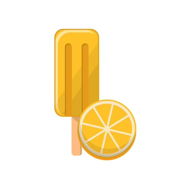 Vecteur Bande Dessinée Popsicle Orange — Image vectorielle