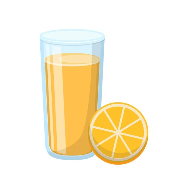 Cartoon Comic Vector Orange Juice Glass Cup — Stock Vector