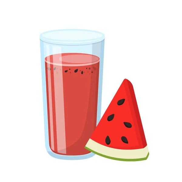 Comic Vektor Von Wassermelonensaft Mit Glasschale — Stockvektor