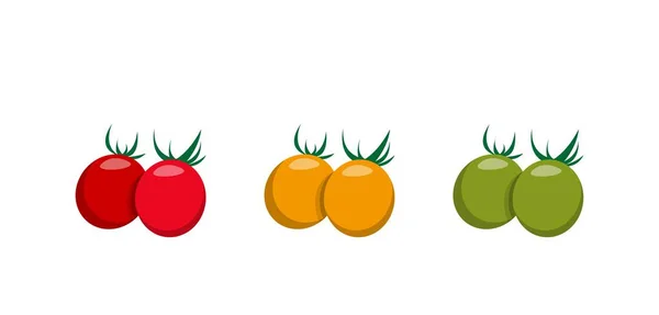 Τρία Χρώματα Ντομάτας Κόμικ Διάνυσμα Κινουμένων Σχεδίων — Διανυσματικό Αρχείο