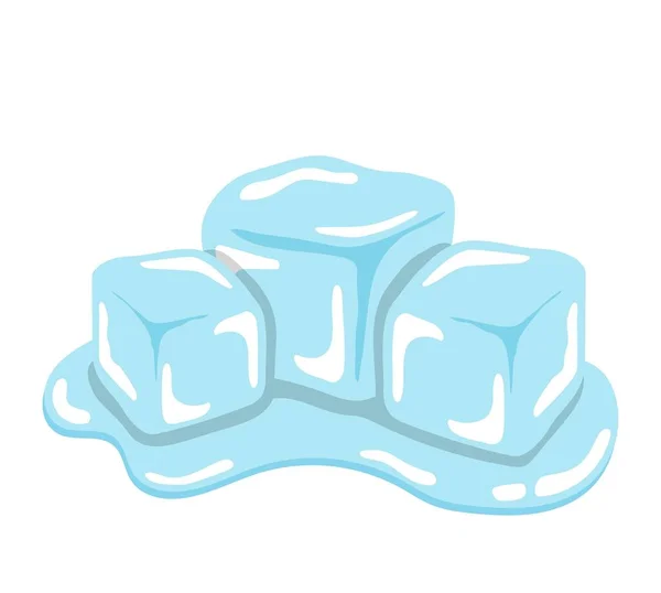 Комический Вектор Иллюстрации Кубиков Льда Холодная Прозрачная Заморозка Таяния — стоковый вектор