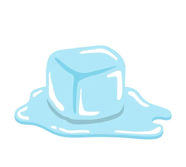 Desenhos Animados Quadrinhos Ilustração Vetor Cubos Gelo Frio Congelamento Transparente —  Vetores de Stock