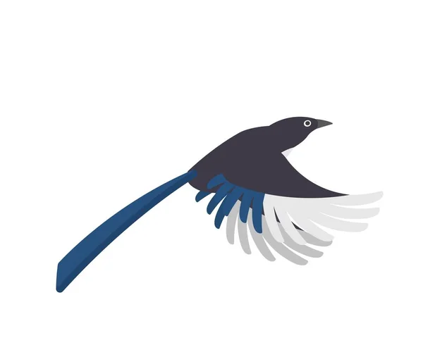 Straka Izolované Bílém Pozadí Pták Kreslený Komiks Vektorové Ilustrace Ikona — Stockový vektor