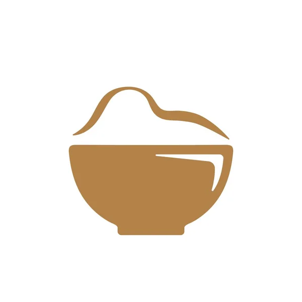 Icon Illustration Bowl Rice — Stock Vector