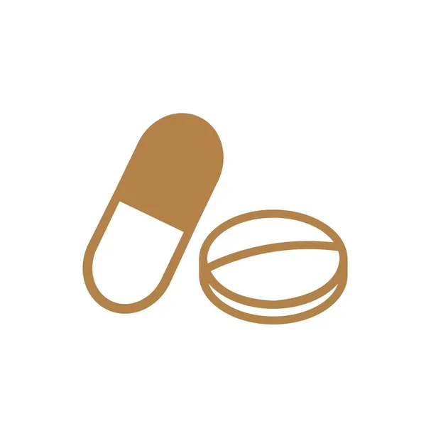 Ikona Ilustracji Kapsułek Tabletek — Wektor stockowy