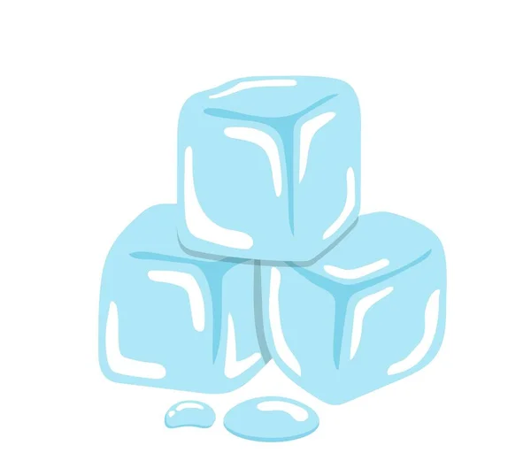 Comic Cartoon Illustration Vector Ice Cubes Cold Transparent Freeze Melting — Stock Vector