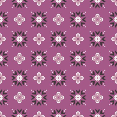 Geometrik totem sarmaşıklarının aralıksız arkaplanı çiçek porselenleri