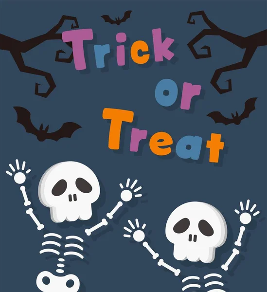 Conjunto Carteles Para Halloween Murciélagos Esqueletos Lindos Aterradores Tarjetas Invitación — Archivo Imágenes Vectoriales