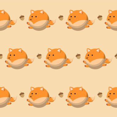 Tilki ve meşe palamudunun kesintisiz arkaplanı