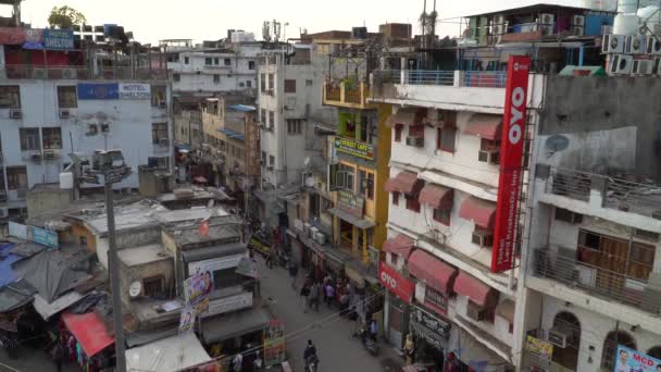 Nova Deli Cidade Paharganj Main Bazar Vista Superior Timelaps — Vídeo de Stock
