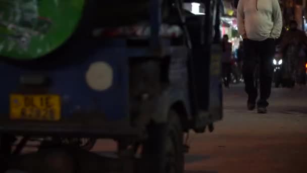 New Delhi City Paharganj Main Bazar Κορυφαία Προβολή Timelaps — Αρχείο Βίντεο