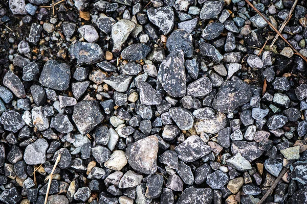 灰色小岩石研磨质感 黑色小路石背景 砾石卵石无缝隙质感 碎屑黏土 — 图库照片