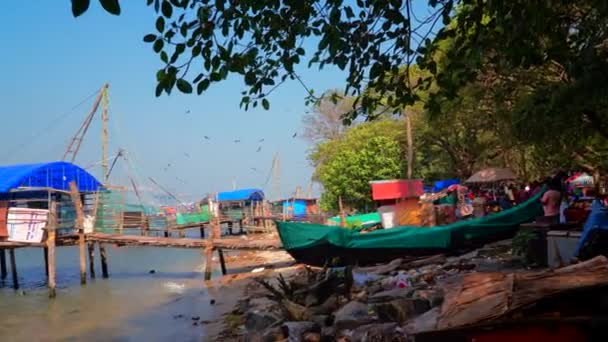 Redes Pesca Chinesas Fort Kochi — Vídeo de Stock