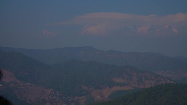 Гірський Хребет Нанда Деві Гімалайські Вершини Супер Збільшення — стокове відео