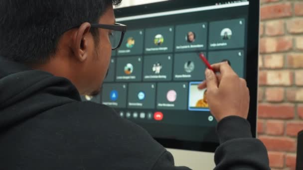 Hub Aprendizagem Digital Navegando Escola Online Reuniões Virtuais — Vídeo de Stock