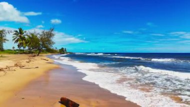 Hawaii 4K Video 'da havadan çekim okyanusu manzarası