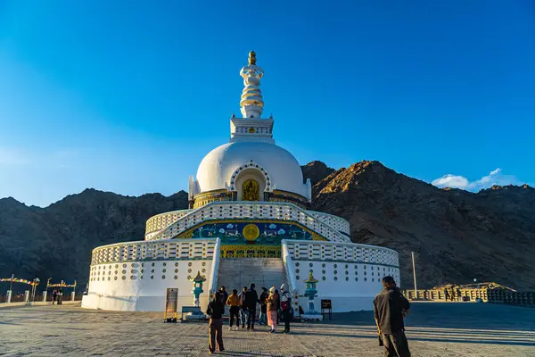 Shanti Stupa in Leh, Ladakh, Jammu and Kashmir, India, Asia