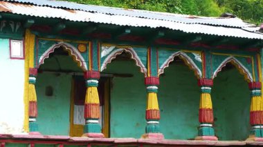 Uttarakhand 4K Stok Görüntülerindeki Eski Tahta Himalaya Evi