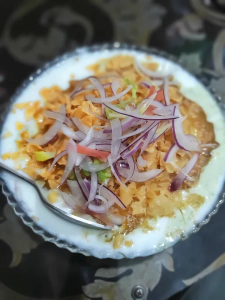 Tikki Chole Aaloo Tikki Adalah Makanan Ringan Yang Berasal Dari — Stok Foto