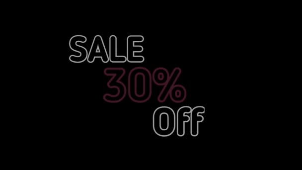 Sale Percent Fast Moving White Color Text Animation Business Promotion — Stock Video