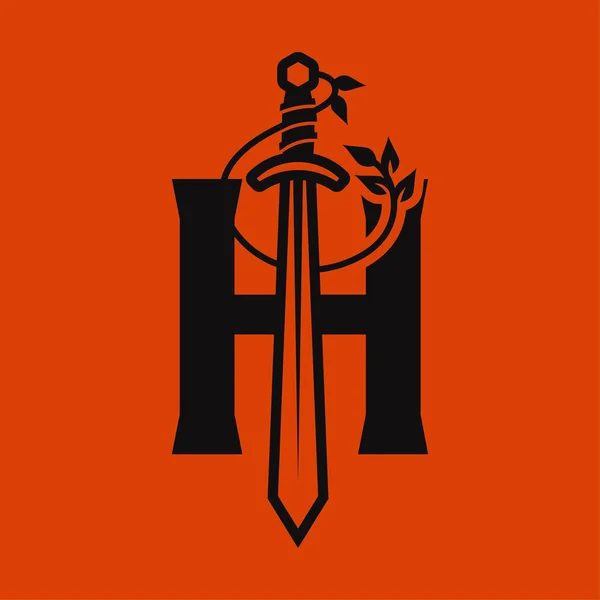 Буква Выложенная Логотипом Меча Иллюстрацией Графического Дизайна Векторным Символом — стоковый вектор