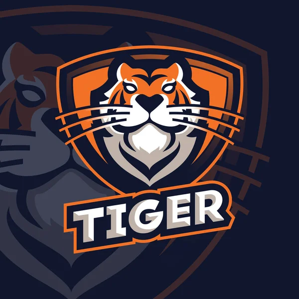 Tiger Tier Wildes Maskottchen Sport Logo Illustration Vektor — Stockvektor