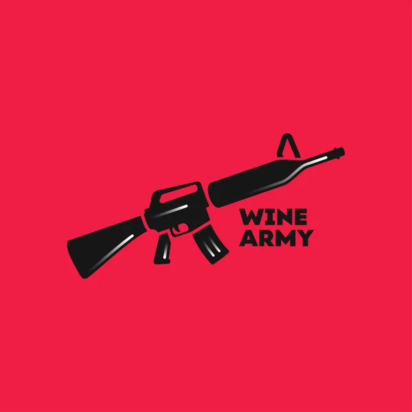 Garrafa Vinho Forma Arma Militar —  Vetores de Stock
